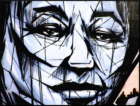 The Face II Face tag graff
